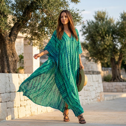 Liora | Women Maxi Dress Flowing Silhouette Sleeveless Elegant Caftan 22