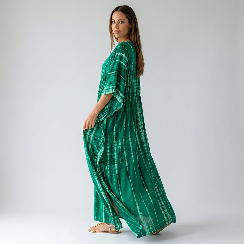 Liora | Women Maxi Dress Flowing Silhouette Sleeveless Elegant Caftan 19
