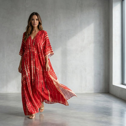 Liora | Women Maxi Dress Flowing Silhouette Sleeveless Elegant Caftan 20