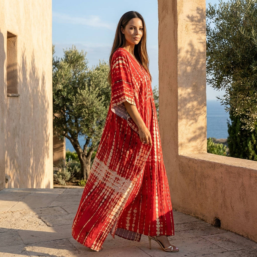 Liora | Women Maxi Dress Flowing Silhouette Sleeveless Elegant Caftan 15