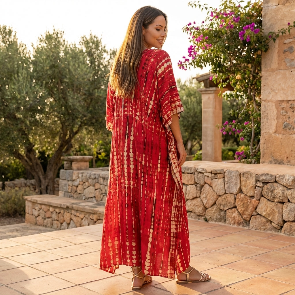 Liora | Women Maxi Dress Flowing Silhouette Sleeveless Elegant Caftan 10