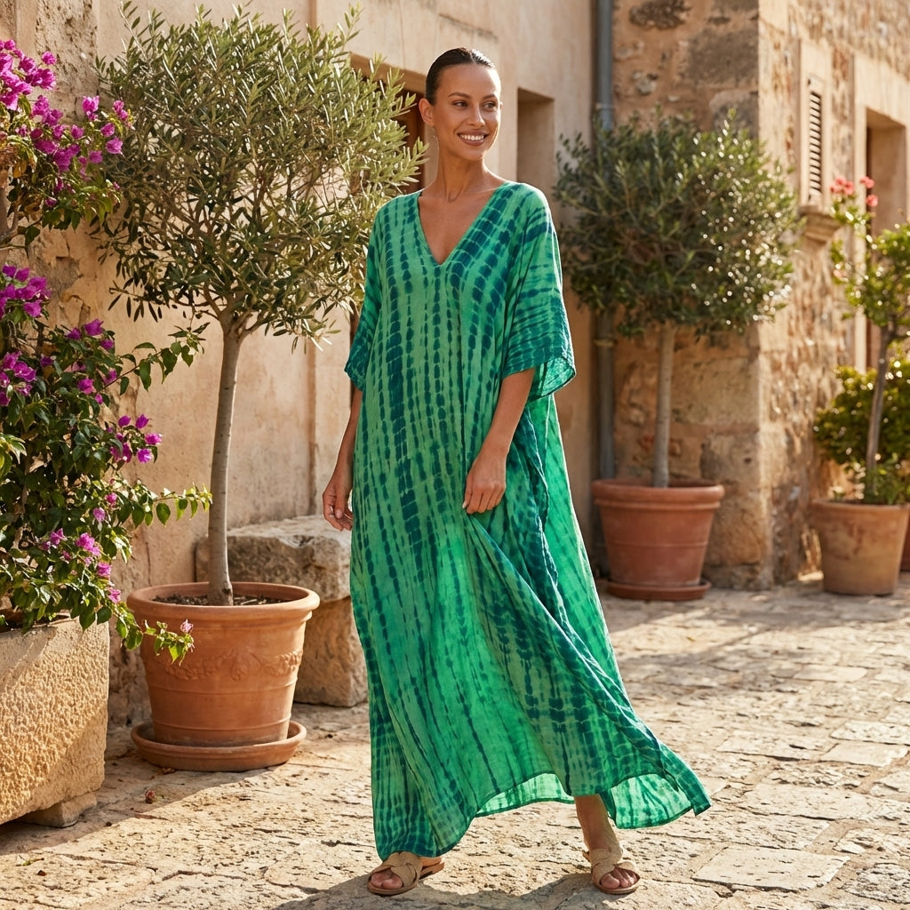 Liora | Women Maxi Dress Flowing Silhouette Sleeveless Elegant Caftan 1