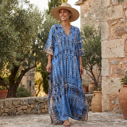 Liora | Women Maxi Dress Flowing Silhouette Sleeveless Elegant Caftan 12