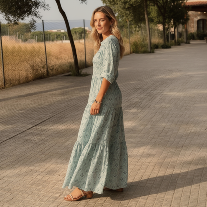 Liora | Women Maxi Dress Long Sleeve Flowing Boho Print 7