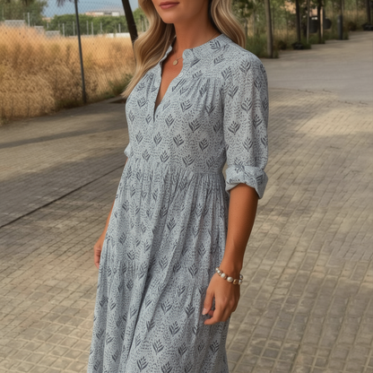 Liora | Women Maxi Dress Long Sleeve Flowing Boho Print 9