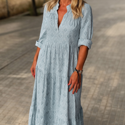 Liora | Women Maxi Dress Long Sleeve Flowing Boho Print 4