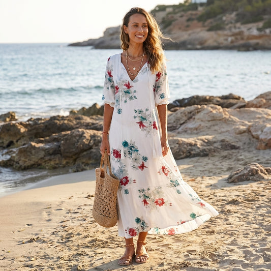Liora | Women Maxi Dress Flowing Silhouette Sleeveless Boho Casual 1