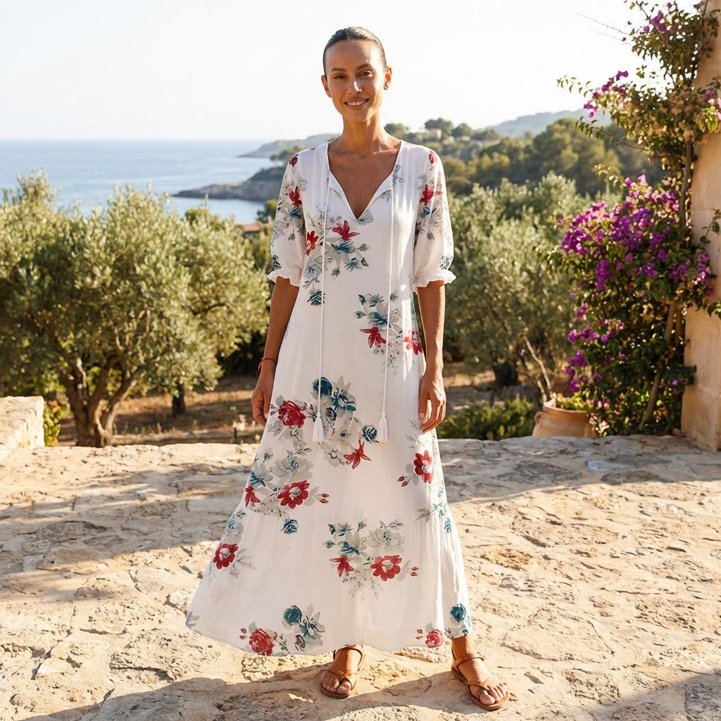 Liora | Women Maxi Dress Flowing Silhouette Sleeveless Boho Casual 3