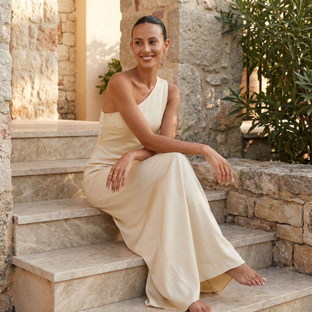 Liora | Women Maxi Dress One Shoulder Fitted Elegant Evening 2