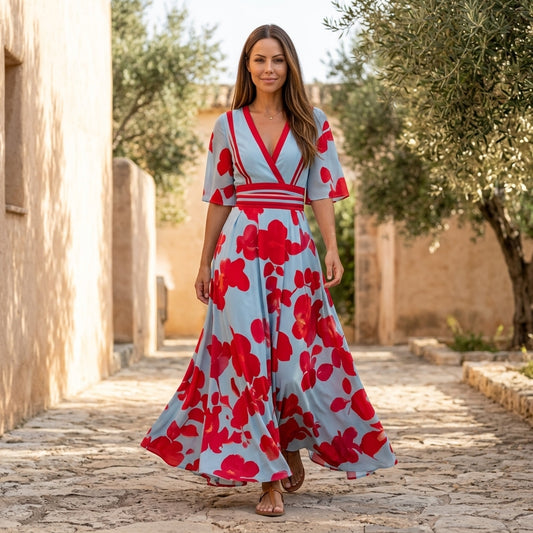 Liora | Women Maxi Dress Floral Print Flowing Silhouette Sleeveless Formal 1
